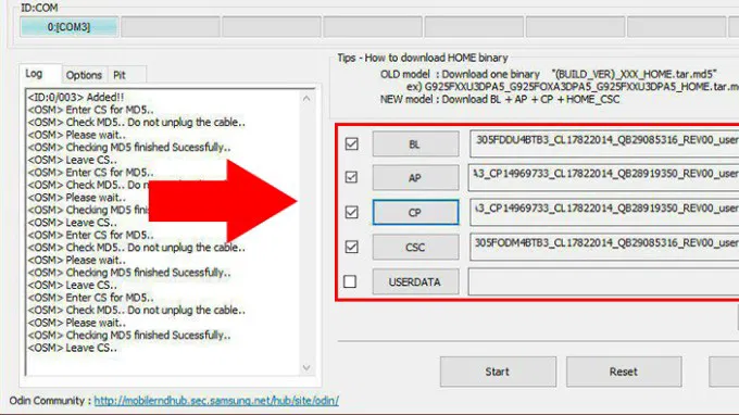 Howto Flash firmware for Samsung device
